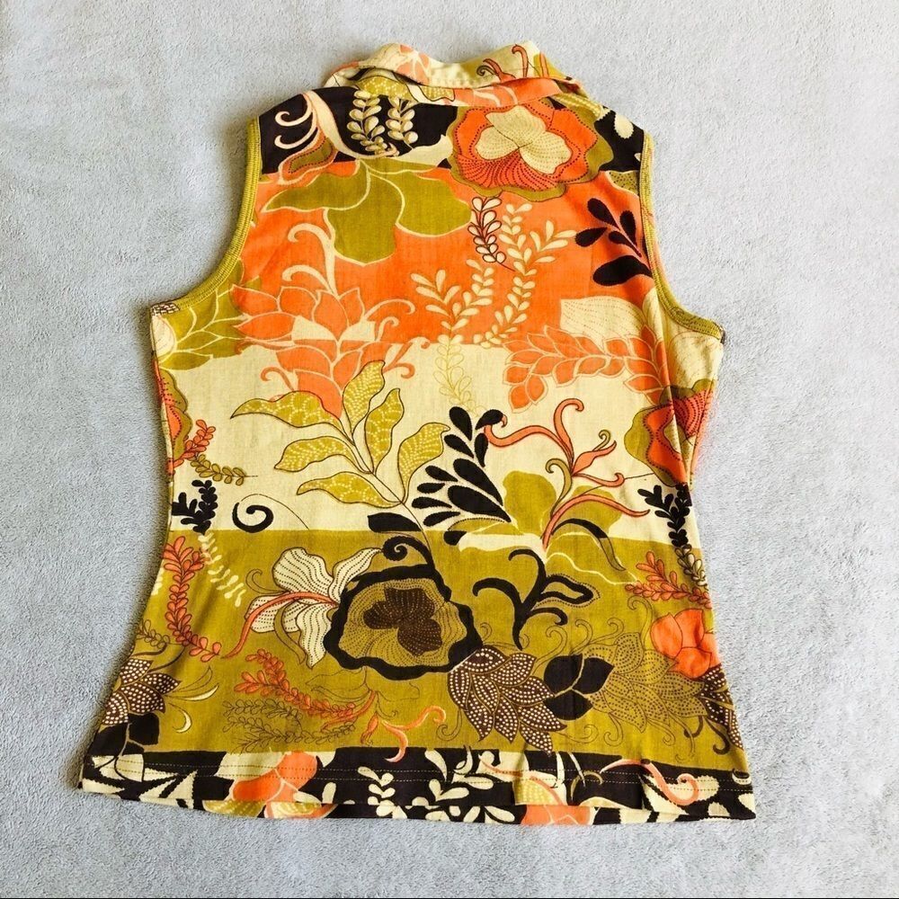 Ultimate Sleeveless Collared 70’s pattern Top - image 6